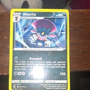 Weavile Pokémon Trading Card - Dynamic Black and Blue